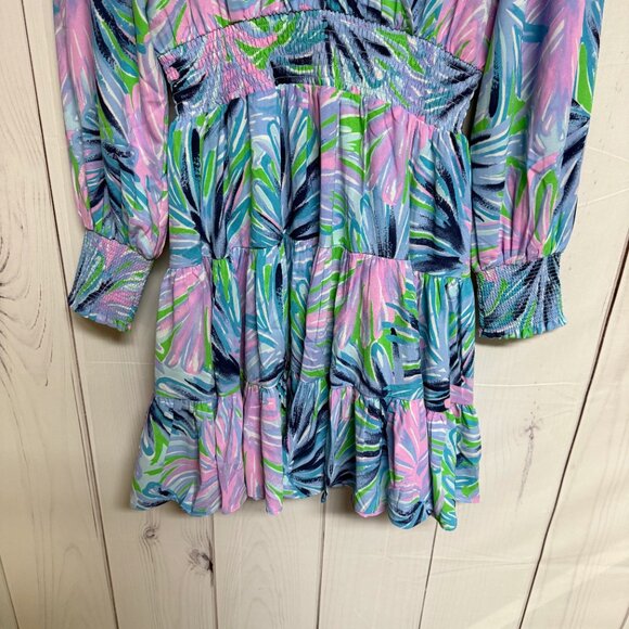 Lilly Pulitzer Heline Stretch Dress 10 Gecko Green Beach Bash NWT - Picture 3 of 12